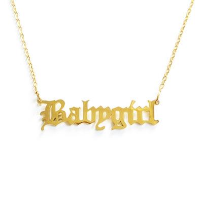 Stainless Steel Babygirl Necklace Gold  Plated Baby Girl Pendants Chain Necklaces For Women Jewelry