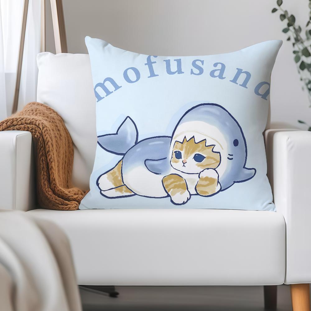 Cartoon M-Mofusand C-cat Cute Pillow Case Applicable Space For Guest Rooms Interiors Cars Office House Decoration