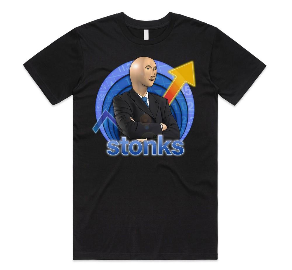 

Stonks T-shirt Tee Funny Trading Stocks Meme Cryptocurrency Crypto Gift Stonk 2XL