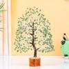 Green Jade Crystal Tree Good Luck Showpiece for Home Decor Items Crystals Gemstones Bonsai Money for Good Luck, Decoration Silver Wire, 10-12 Inch