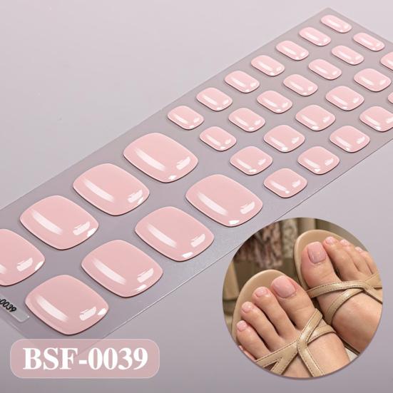 Gel Toenail Strips with File Easy Apply Remove No LED Lamp Needed Adhesive Nail Sticker Home Manicure DIY Toe Nail Polish Wrap