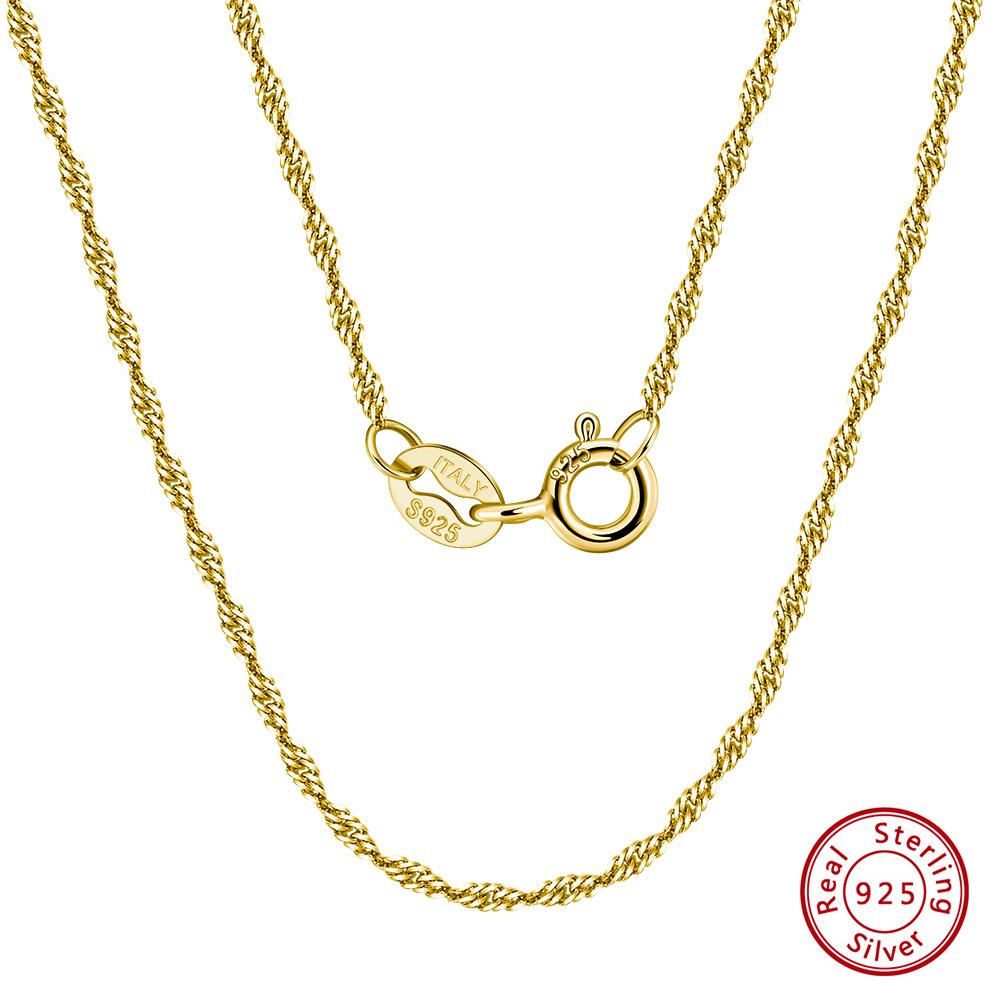 RINNTIN SC29 925 Sterling Silver Rope Chain Necklace Solid Silver Twisted Rope Chain Real 925 Sterling Silver 16 inches.(40cm)