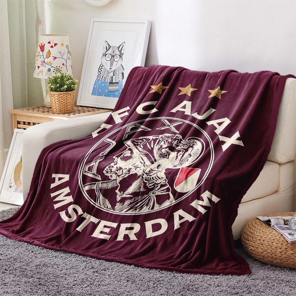 1PC Amsterdamsche Football Club Ajax Patterned Flannel Blanket Suitable For All Seasons for Home Decor Warmth and Comfort Gifts Holiday Present
