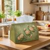 1pc Vintage Classic Botanical Tissue Box-Peony Floral Branch, Durable Napkin Organizer, Kitchen, Dining, Home Decor-Decorative Tabletop Party Tissue B