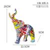 New Creative Resin Crafts Graffiti Colorful Elephant Ornaments Home Decor Living Room Foyer Desktop Ornaments Decorative Gifts