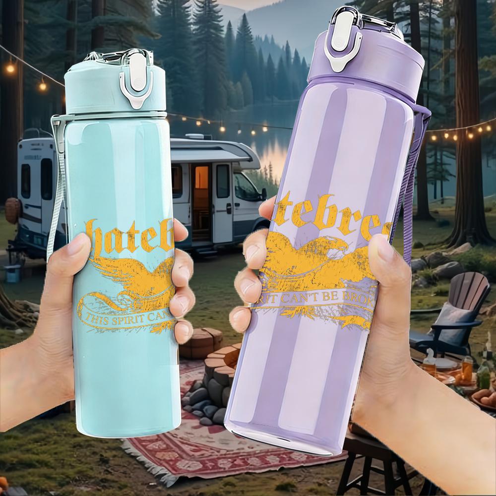 PC Multi Male Band Color Collage Print 750ml colorful plastic sports water bottle leakproof pop up lid with straw for outdoor work home use