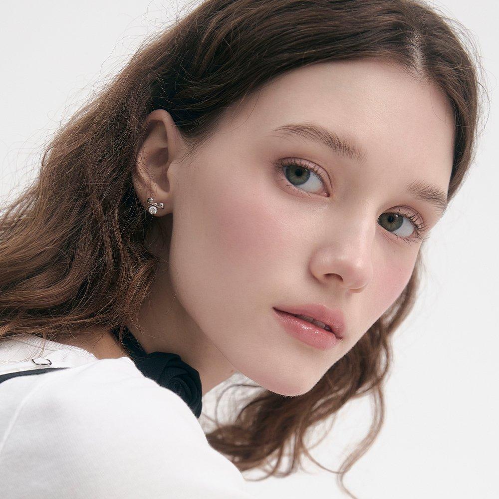 [Rosemont] Silver Ribbon Earrings Ra24C41K