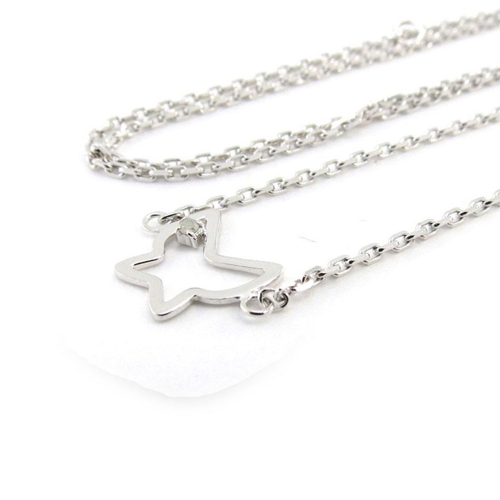 Les Trésors De Lily [G6442] - Silver-white 'Butterfly' Silver Necklace (rhodium-plated) - 10x10 Mm