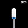 5pcs Milling Cutter For Manicure Set Ceramic Nail Drill Bit Mill Manicure Machine Pedicure Tools for Removing Gel File 3/32 Inch