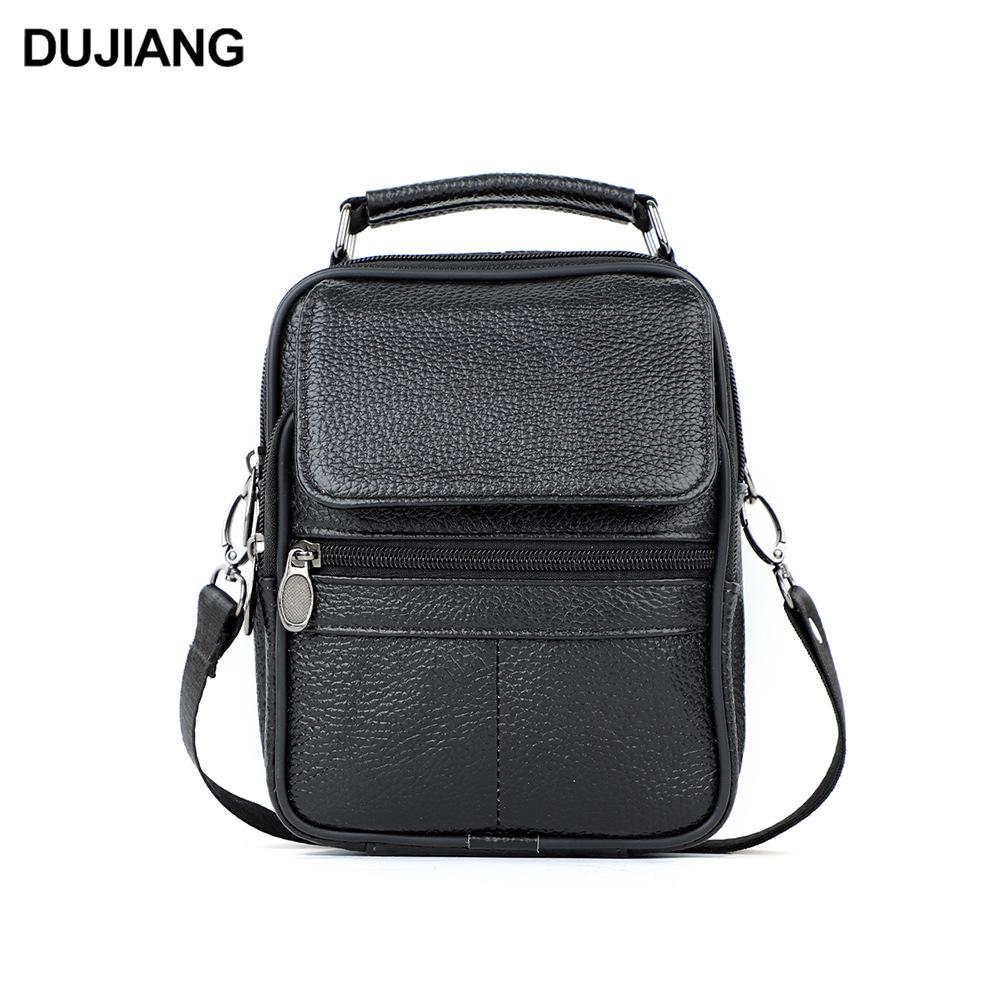 Top Grain Cowhide Vintage Men's Crossbody Leather Bag - Vertical Casual Shoulder Bag, Portable and Multifunctional