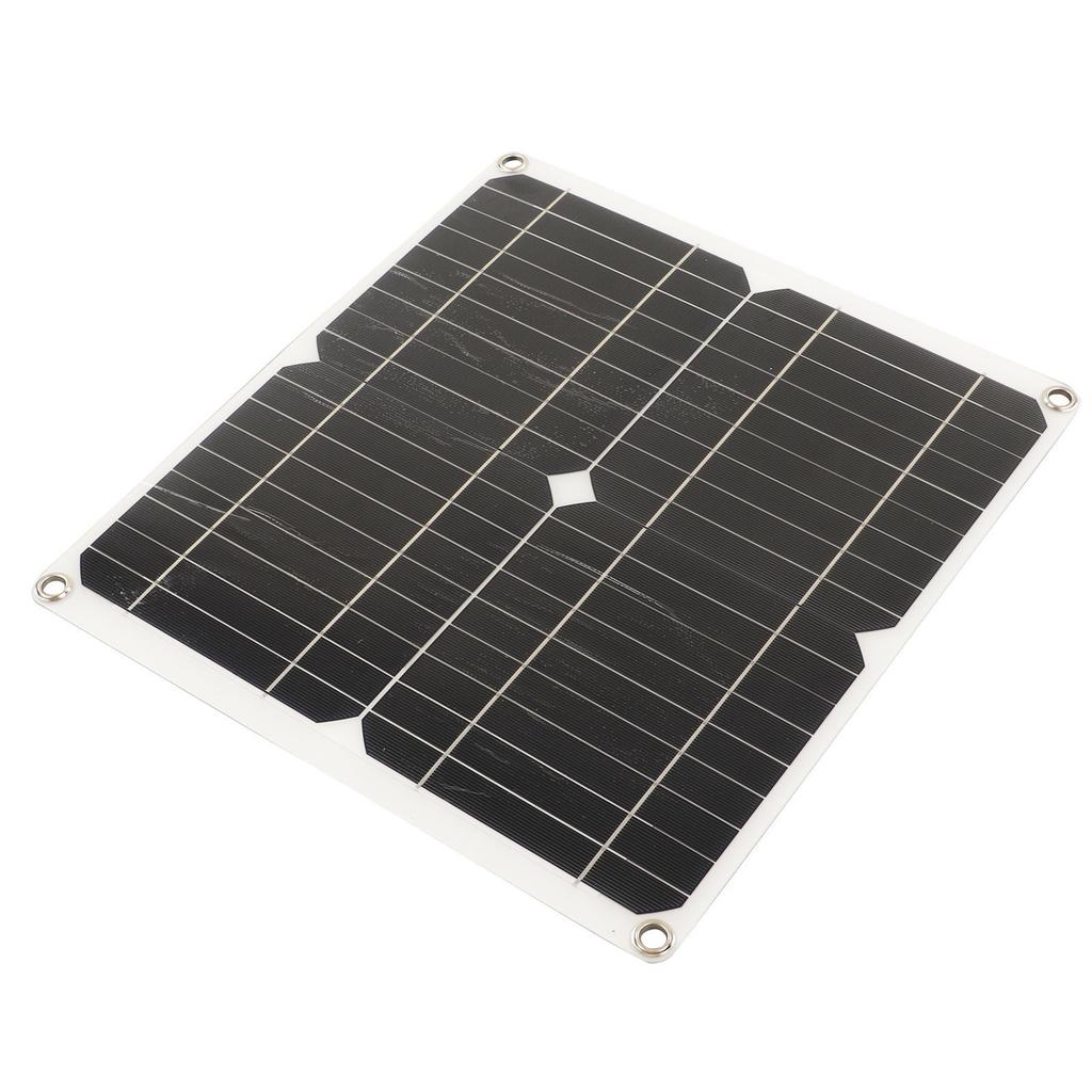 Solar Panel Monocrystalline Silicon Waterproof High Performance for RV Car Boat Trailer 20W 18V 10A