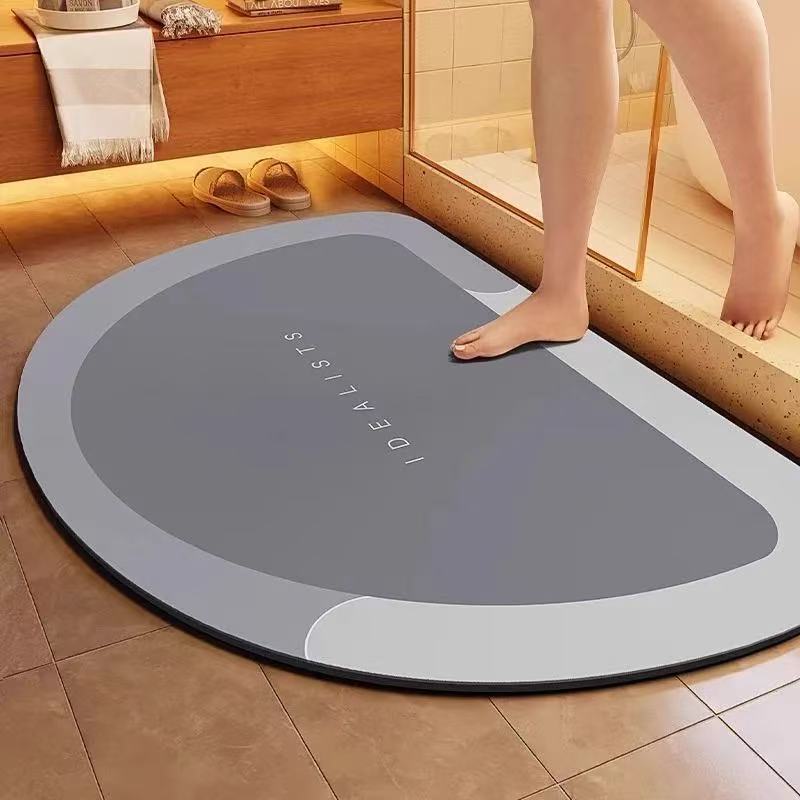 60*90CM Ultraabsorberende Hurtigtørkende Badematte- Myk, Sklisikker Diatoméjorddesign for Dusj, Badekar& Dør, Perfekt Hjemmedekorasjonstilbehør