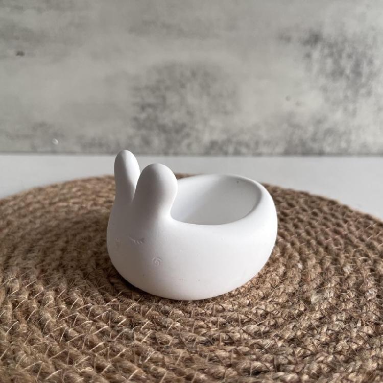 Easters Bunnies Storage Eggs Bowl Silicone Mold DIY Gypsum Cement Candle Cup Decoration Desktop Ornament Resins Mold