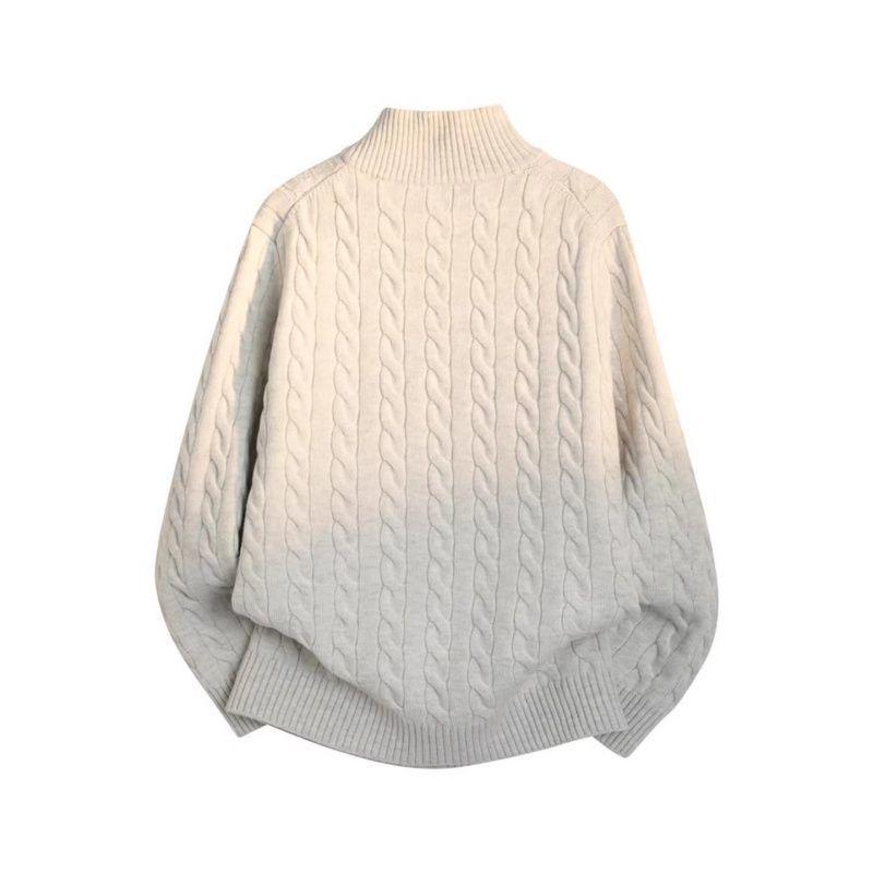 Ralph Loose Casual Men's Stand-Up Collar Knit Sweater – Spring/Autumn 2026 Trendy Couple Style