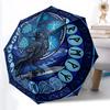 Raven Symbolism Pattern Umbrella, Portable and Foldable Design, 8 Ribs, a Casual Accessory for Halloween, Christmas, and Birthday Gifts.