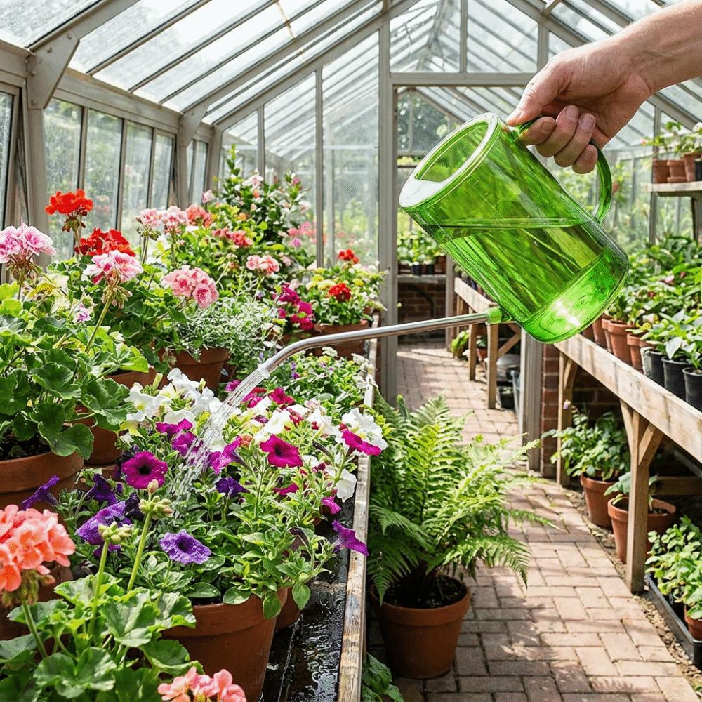 Kettle per annaffiare piante di grande capacità in plastica trasparente, a prova di perdite, con scala, spruzzatore per annaffiare, per balcone e giardino