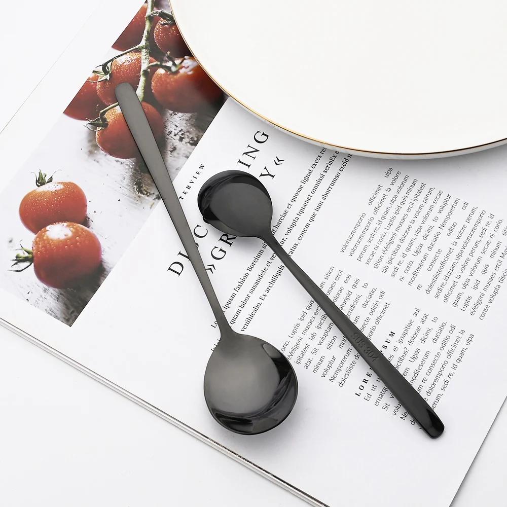 20Pcs/Set Black Cutlery Set Stainless Steel Gold Tableware Knife Dessert Fork Spoon Dinnerware Set Kitchen Flatware Silverware