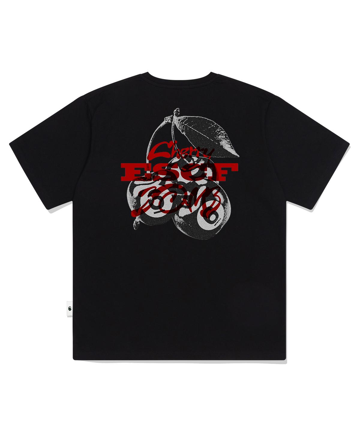 Escape From Black Cherry Bomb Print Oversized Short Sleeve T-Shirt Black L