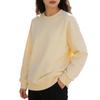 Europe and the United States new autumn and winter crew neck sweater women's top long sleeve white solid color loose girls spring and autumn models 