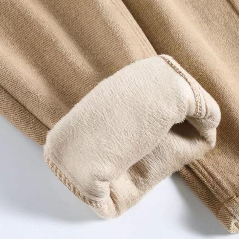 Zimní plyšové volné džíny ke kotníkům sametově podšité s vysokým pasem harémové džínové kalhoty vaqueros pantalones silné dámské džíny
