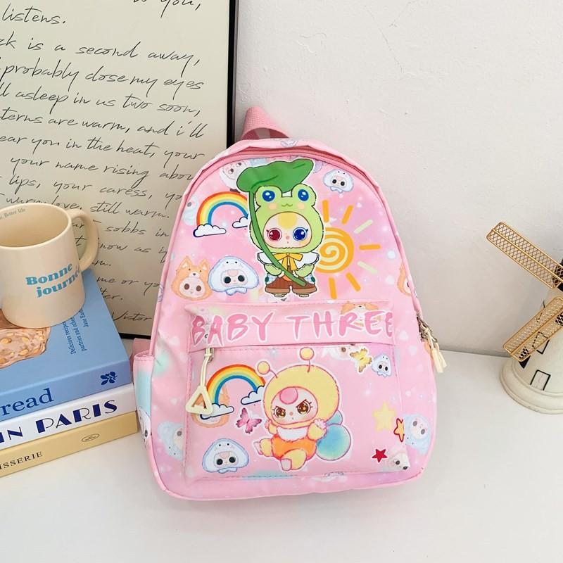 

Panda Baby Three Frog Dog Capybara Animal Pattern Backpack Cartoon Schoolbag