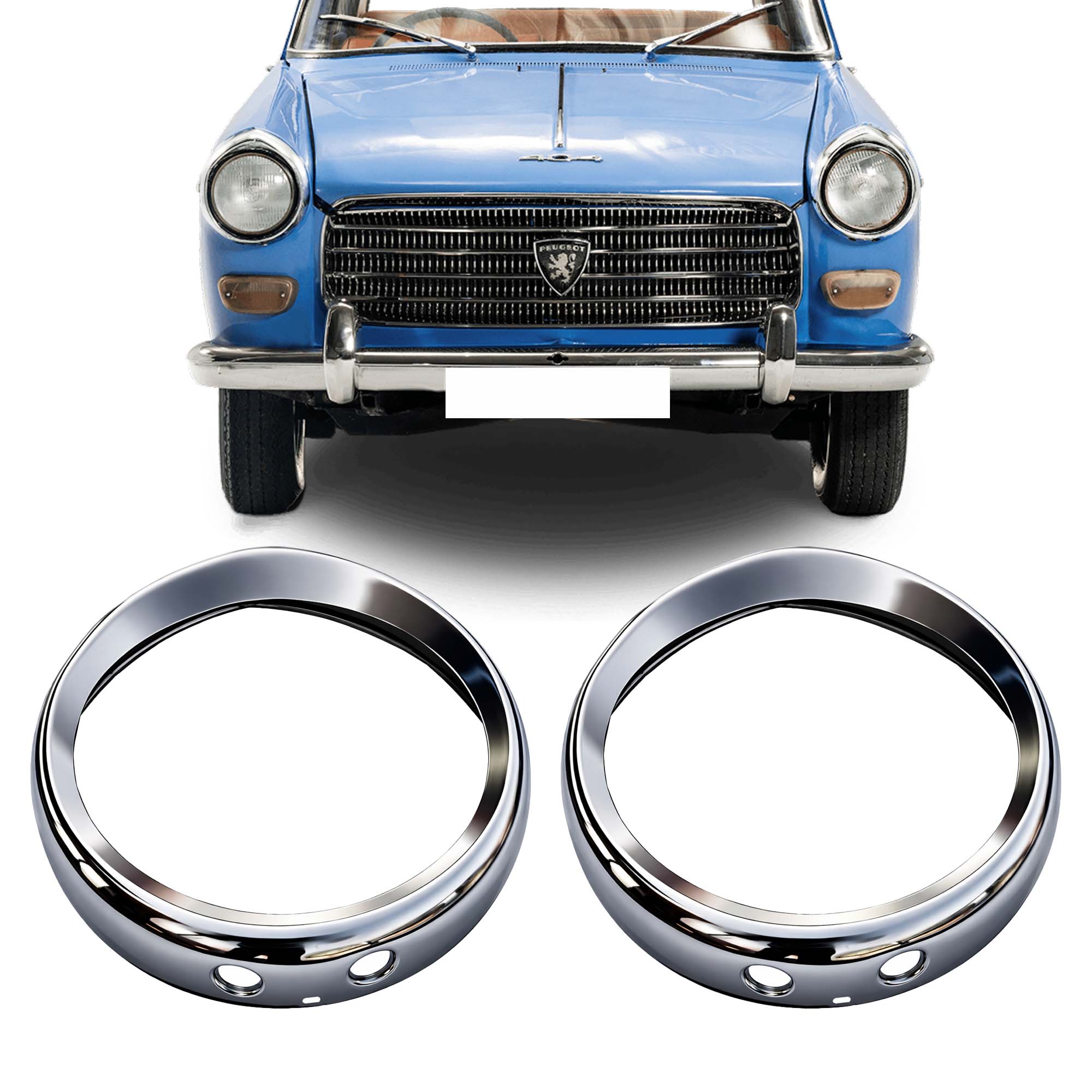 Замена металлических ободков фар Apsmotiv для Peugeot 404-11009500