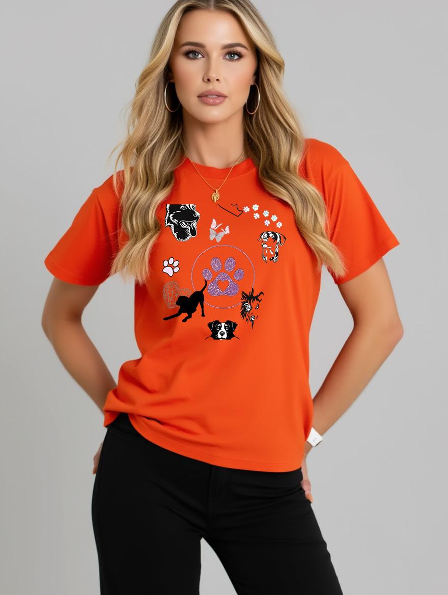 

Summer New Womens Round Neck Fashion Casual Loose Animal Print TShirt Short Sleeve Top 4XL