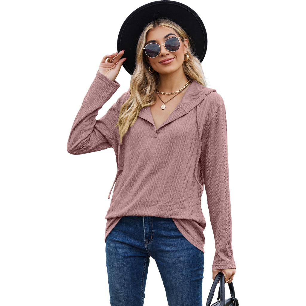 Ladies' New Versatile Work Four Seasons Leisure Daily Sexy Beautiful Loose Top Long Sleeve T-Shirt