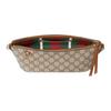 Gucci Torebka na ramię z emblematem GG, jasne złote okucia, tkanina powlekana, mała, damska, beżowo-brązowa, 847281-FAEUC-9758