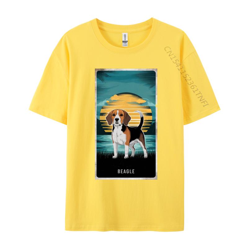 Classic Beagle Sunset TShirt Men Coupons Printed Tops  Tees Cotton T Shirts Cute Dog Anime Tshirts