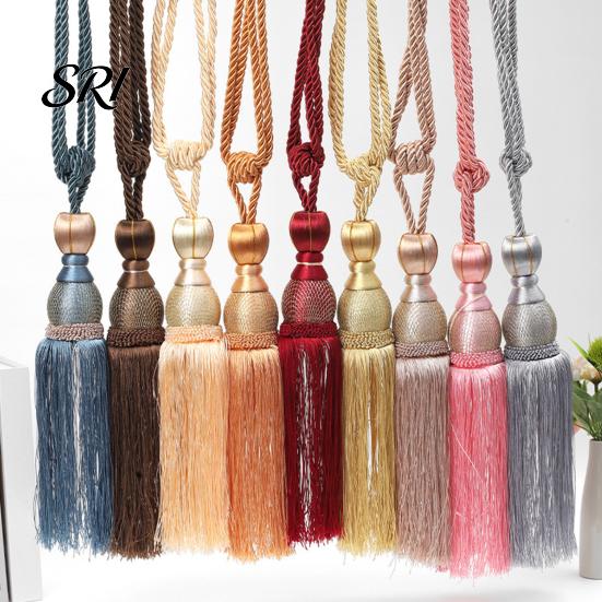 Long Fringe Curtain Holders 1 Pair Tassel Tiebacks Decorative Ties Elegant Fringed for Window Curtains Door Home Decor