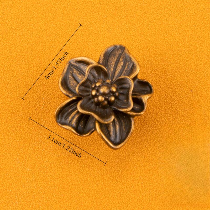 Petal Shaped, Single Hole Handle, Antique, New Chinese Style, Zinc Alloy, Small Handle, Light Luxury, Cabinet Door Drawer, Shaped Handle