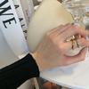 Gold And Stylish Silver Twisted Wave Ring Unique Geometric Design For Modern Women
