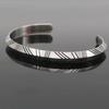 2023 Retro Men's Geometric Woven Cable Open Bangle in Silver-Plated Copper