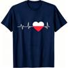 Fun I Love Poland Pattern Print Men's T-shirt Summer Men's and Women's Casual Fashion Tops Men's Short Sleeve T-shirt Oversize Clothing