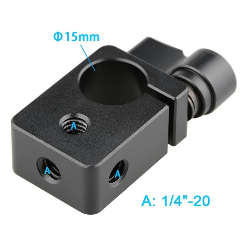 Single Rod Clamp 15mm Rail Connector Adapter with 1/4inch Screw for 15mm DSLR Supports Camera Accessories