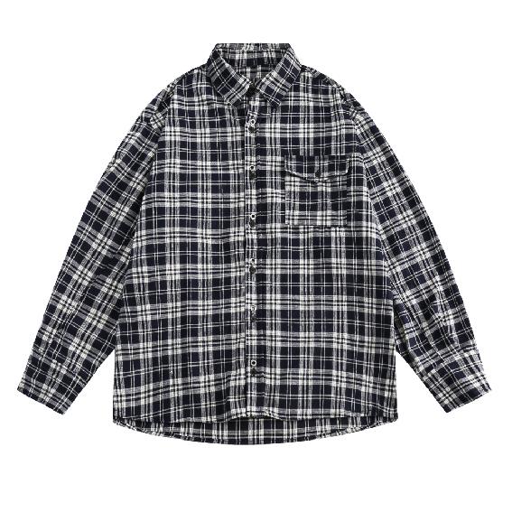 

Рубашка с длинным рукавом с буквенным принтом 2024 года в японском стиле в стиле Гонконга, свободная рубашка для мальчиков, летнее модное универсальное повседневное пальто 3XL чёрный