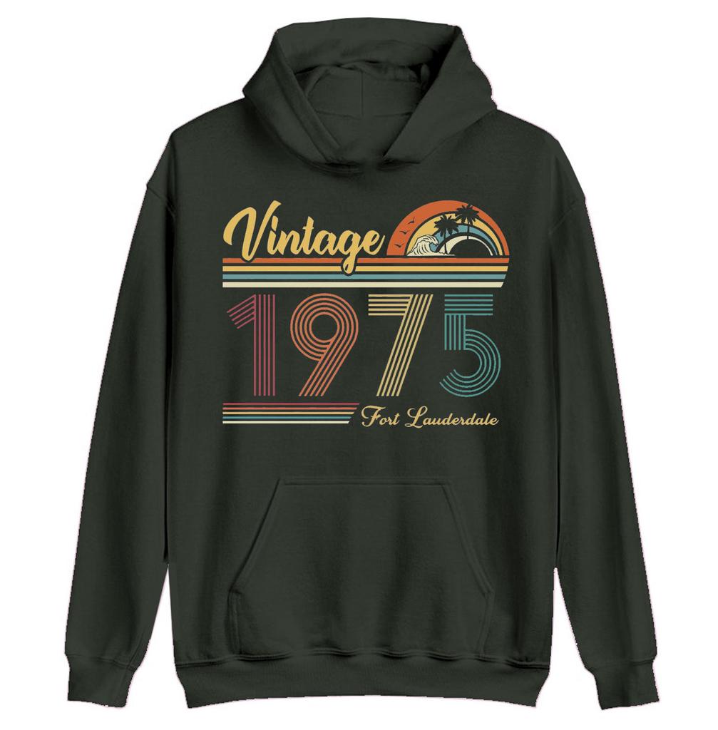 Vintage 1975 Sweatshirt Birthday Hoodies Custom Birthday Trip Outfit 50th Squad Hoodie Retro Pullover Group Stylish Hoody