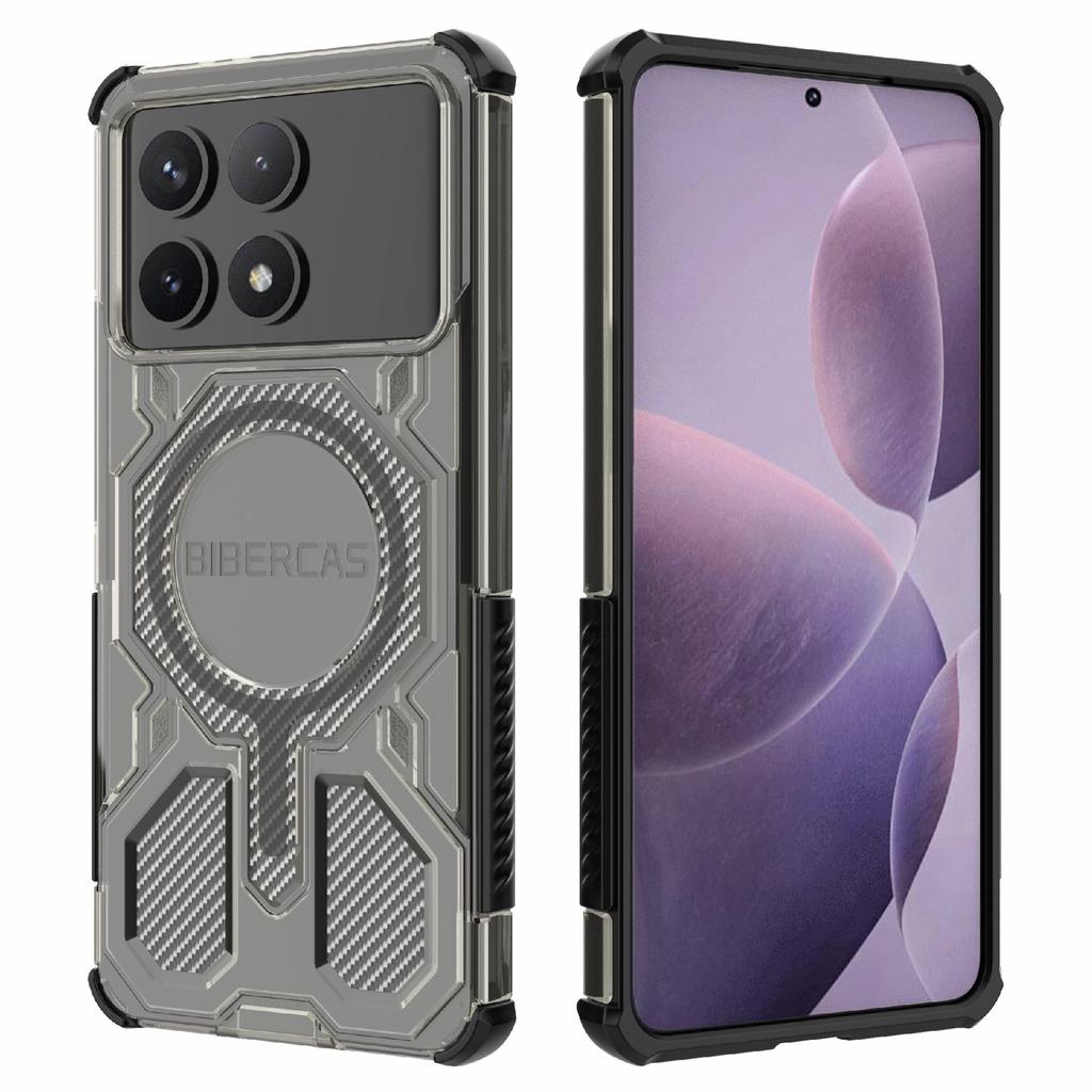 BIBERCAS J-16 Transparent Series Phone Case For Xiaomi Poco F6 Pro 5G/Redmi K70 5G/K70 Pro 5G Compatible with MagSafe TPU+PC Cover