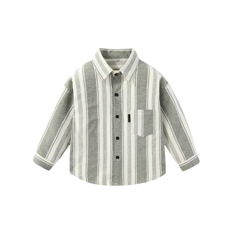 Pure Cotton Kids Shirt Gingham Spring and Autumn Boys and Girls Shirt Long Sleeves Children Lapel Cardigan Casual Tops