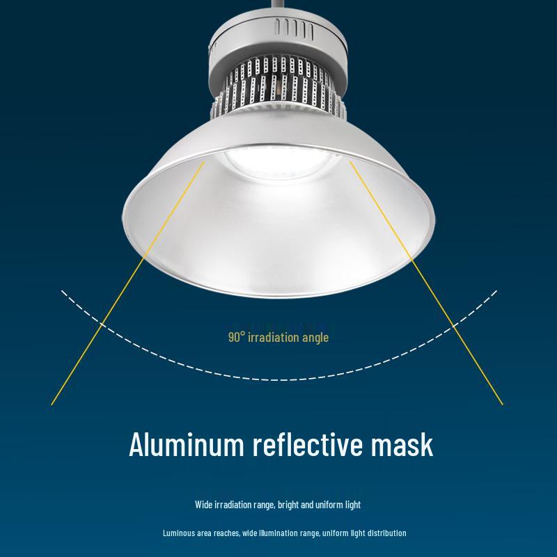 150W High-Power LED Industrial Pendant Light for Workshop, Warehouse, or Stadium, 80W Ceiling Light Option