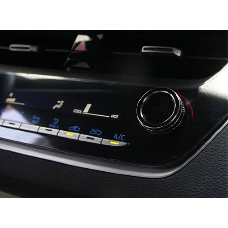 For Toyota Corolla 2020-2024 Black Aluminum Center Console AC Knob Ring Trim 2pc