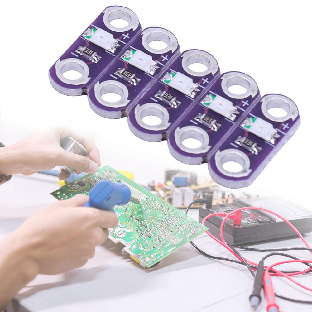 Pack of 5 Lilypad LEDs Red/White/Yellow/Blue/Green LilyPad Sewable Wearable LED Smart Electronics Lilypad LED for Arduino