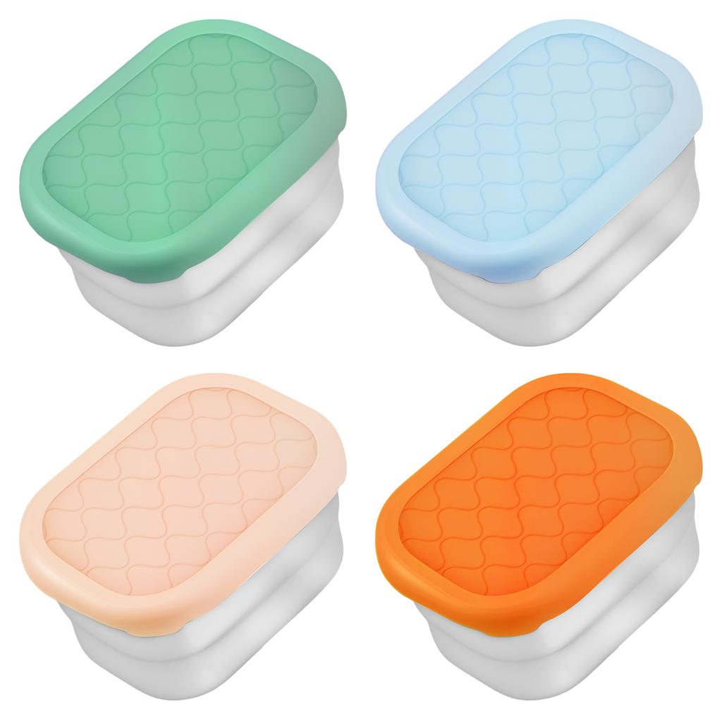 3/4Pcs Stainless Steel Snack Containers for Kids Easy Open Leak Proof Mini Food Containers Lunch Box for Daycare School Office