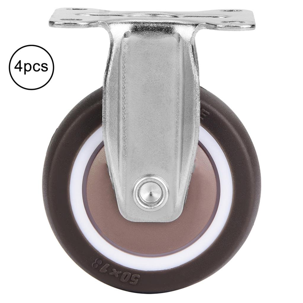 4Pcs 2in TPE Rubber Removable Mute Chair Fixed Rubber Casters