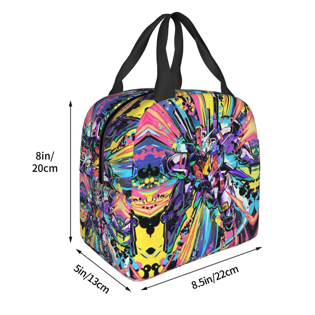 Custom Gundams Insulated Lunch Tote Bag for Women Men Anime Resuable Cooler Thermal Food Lunch Box Work School Travel