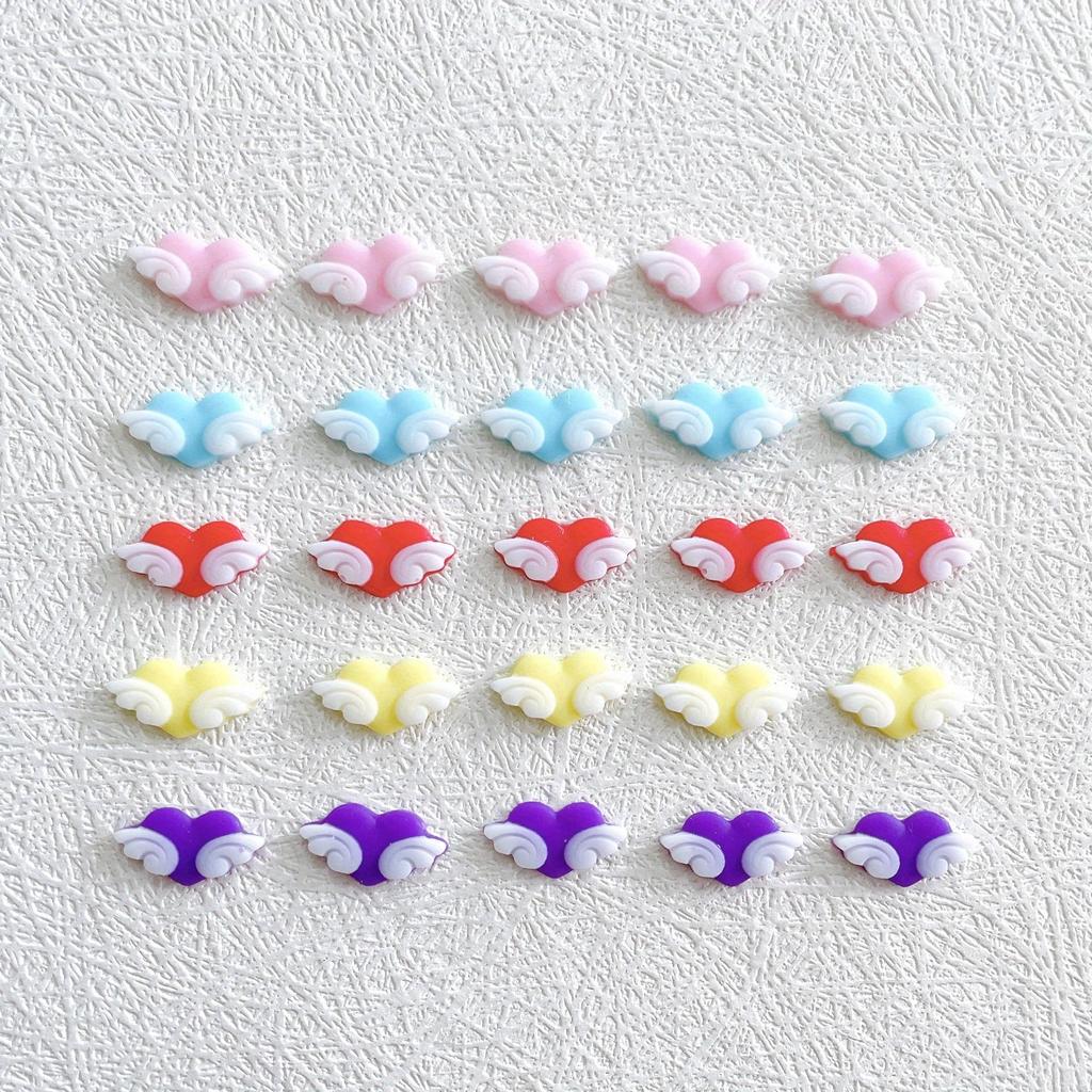 20 Pcs Luminous Angel Wing Nail Art Charm- 3D Resin Decorative Accessories For DIY Nail Design And Decoration