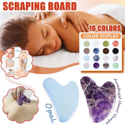 Natural Rose Quartz Stone Guasha Facial Face Neck Body Gua Sha Board Massager