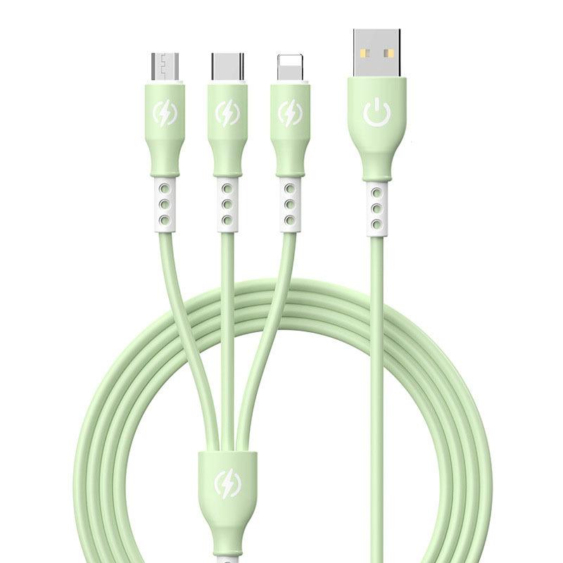 3 In 1 66W Data Cable Liquid 6A Super Fast Charging Fast Charging Three In One Charging Cable 1.2M