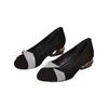 Soft Leather Women's Single Shoes - One-piece Round-toe Slip-on Flats with Low Heels